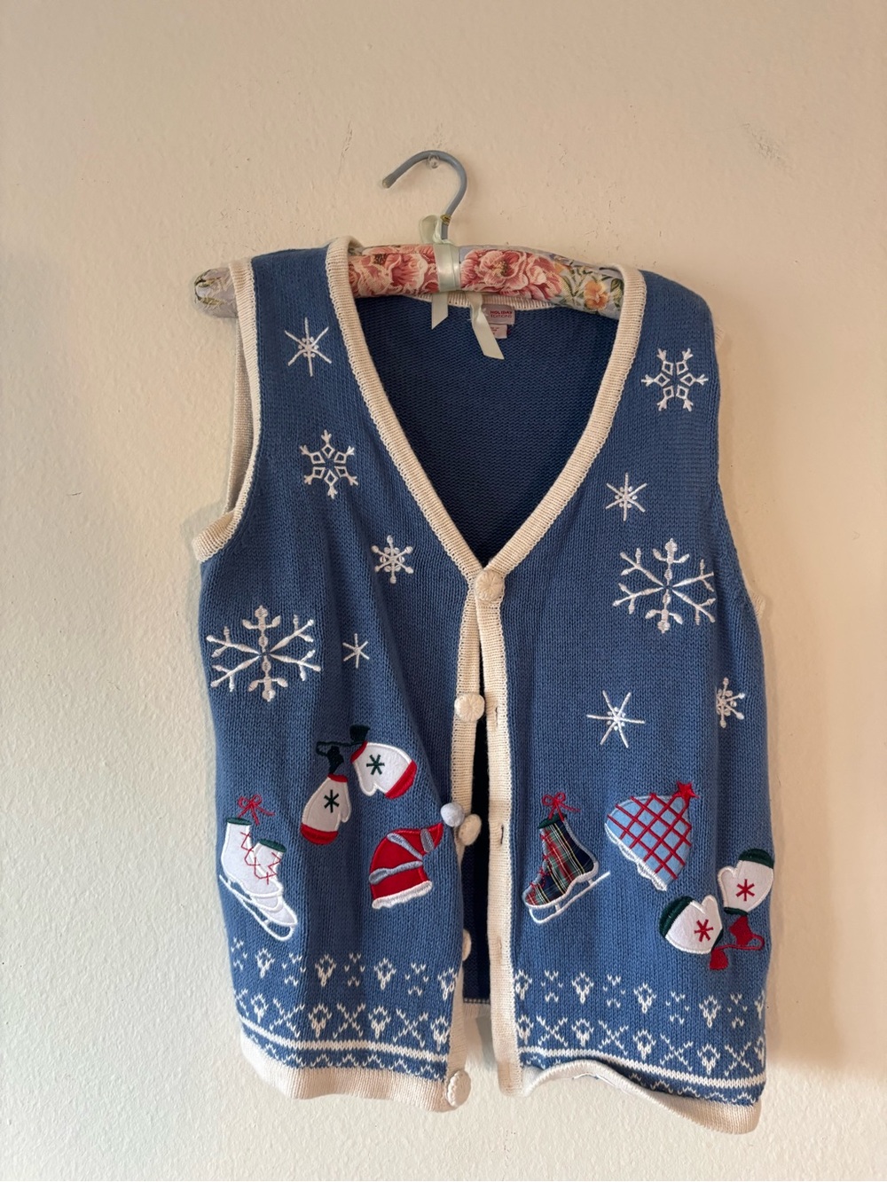Vintage Christmas Holiday Winter button up vest